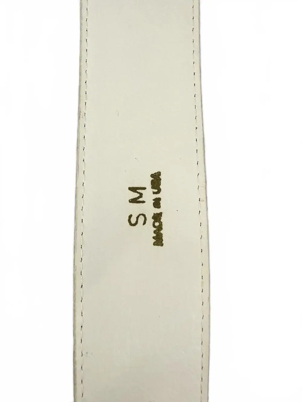 White Faux Leather Belt with Silver Buckle